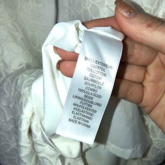 Adrianna Papell White Floral Embroidered Dress 6 - Picture 12 of 12